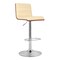 Armen Living Aubrey Adjustable Height Swivel Cream Faux Leather and Chrome Bar Stool with Walnut Wood LCAUBAWACR - alternate 1
